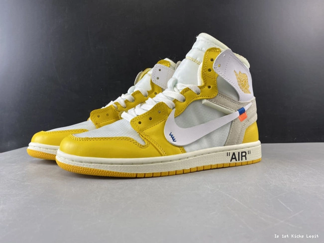Jordan Powder Air White Off-White AQ0818-149 Yellow-Cone x 1 Dark NRG 0627